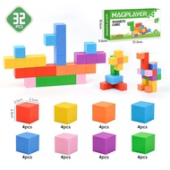 magplayer2.5cm Magic Cube Building Blocks Luban Soma Magic Blocks Mainan Pendidikan Kanak-Kanak 8 Wa