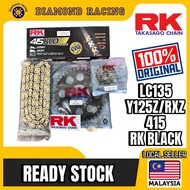 YAHAMA LC135 Y125 RXZ 415 RK TAMASHII SPROCKET HARDEN STEEL BLACK SPROCKET