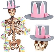 Geyoga 12 ft Skeleton Clothing Accessories Including Skeleton Hats and 4 Pcs Metallic Tinsel Garland