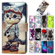 [Woo Fashion Case] เคสหนังกระเป๋าสตางค์แม่เหล็กสำหรับ Funda Samsung Galaxy A51 A71 51 71 5G เคสโทรศัพท์สุนัขแมวน่ารัก Flip Etui สำหรับผู้หญิง