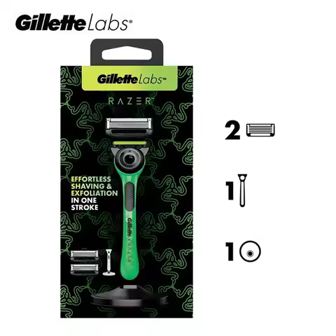Gillette Labs Razer Co-branded Razor Aurora Series Flexdisc Shaver machine with Exfoliating Bar 1 Ha