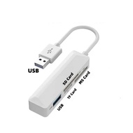 อะแดปเตอร์เครื่องอ่านการ์ดสำหรับไฟ/USB/ประเภท-C ถึง MS SD บัตร TF U Disk สำหรับหน่วยความจำ Pro Duo เ
