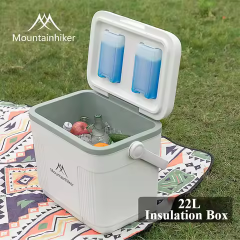 MOUNTAINHIKER Fishing Tackle Box 22L Fishing Bucket Storage Tackle Box Cooler Boxs Camping Ice Box F