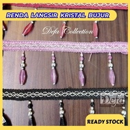 Renda Langsir  Manik Kristal Bujur - DF 0242