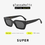 [รุ่นฮิตพิเศษ] แว่นกันแดด SUPER by RETROSUPERFUTURE รุ่น SUPER TEDDY BLACK ทรงเหลี่ยม ดีไซน์ Y2K ตัวฮิตยุค90