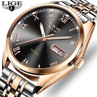 LIGE New Men Casual Watches Fashion Casual Stainless Steel Waterproof Analog Quartz seiko automatic watch