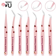 1 Pcs Eyelash Extension Tweezers Pink Stainless Steel High Precision Anti-Static Tweezer