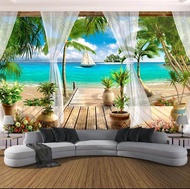 Wallpaper 3D Custom Pemandangan Pantai 3D Wallpaper Pemandangan Laut Bagus - WALLPAPER PANTAI