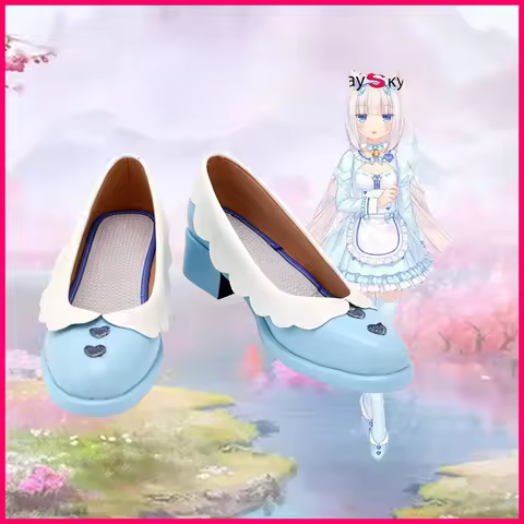 NEKOPARA Chocolates Vanilla Maid Cosplay Shoes PU Boots Halloween Cosplay Prop For Girls
