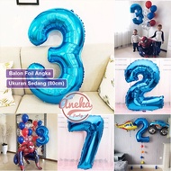 Jumbo Number Balloon BLUE 80 Cm / Large Number foil Balloon / BLUE number balloon / number foil ball