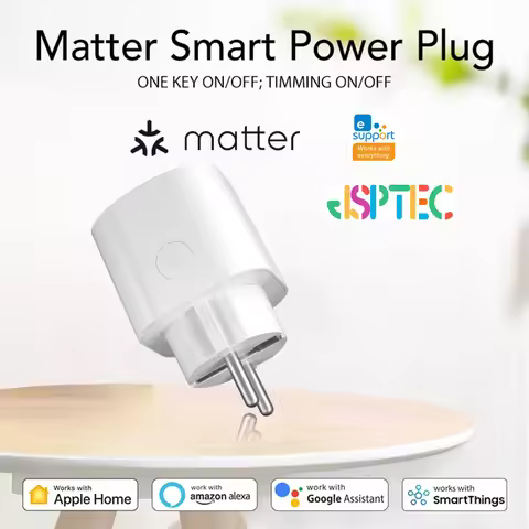JSPTEC Smart EU Plug Matter WiFi Socket 16A Timer Outlet Support Apple Homekit with Google Home Alex