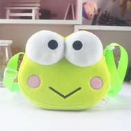 Oqiao Sanrio KEROKERO KEROPPI ตุ๊กตาตุ๊กตาผ้ากำมะหยี่การ์ตูนตุ๊กตากบน่ารักสีเขียว Dompet Koin กระเป๋