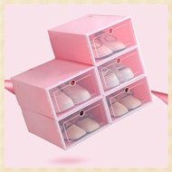 6-Piece Candy Color Shoe Box Transparent Plastic Shoe Storage Box Shoe Cabinet Storage Drawer Rectan