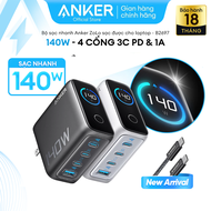 Bộ sạc nhanh Anker ZoLo 140W (4 cổng GaN) 3 USB-C PD & 1 USB-A sạc 4 thiết bị cùng lúc - sạc được ch