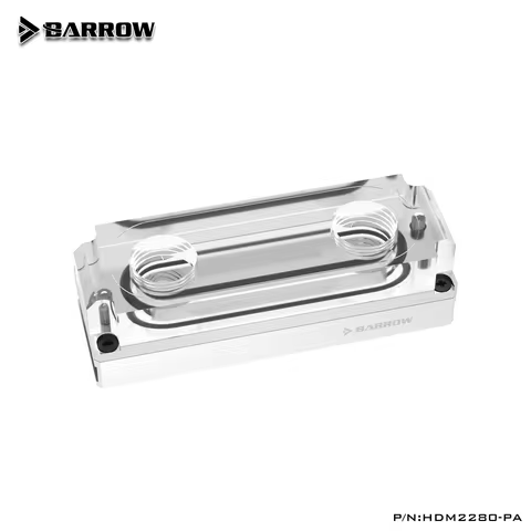 BARROW Water Block Serve For 2280, 22110 PCIE SATA M.2 M2 SSD Cooler,G1/4",Black,Silver,HDM2280-PA