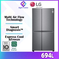 [FREE DELIVERY] 694L LG Smart Inverter Side-by-Side Fridge Peti Sejuk | Smart Diagnosis™