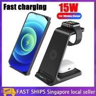Wireless Charger 3 in 1  QC 3.0 Wireless Charging Dock For Smart Phones Watches And Earbuds