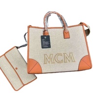 MCM 字母 帆布面托特兩用包