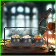 Cauldron Bowl Witches Cauldron Candy Serving Bowls on Rack Iron Bucket Pot for Candy Servers Treats 