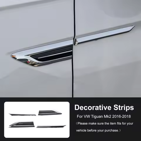 4PCS Car Door Side Wing Emblem Badge Sticker Cover Trim For VW Tiguan Mk2 2016 2017 2018 Styling Mou
