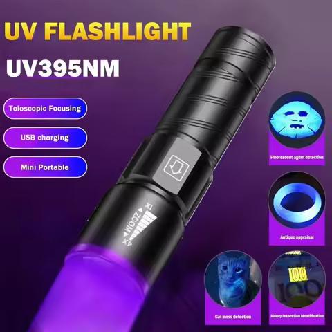 BALDR UV Light 395nm Waterproof UV Flashlight Ultraviolet Mini UV Lamp Portable Torch Detector for N