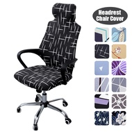 Stretch Game Chair Cover with Headrest for Office Internet Cafe Computer Armrest Gaming Chair Covers Printed Fabric Seat Case Sofa Covers  Slips