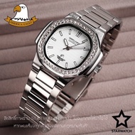 GRAND EAGLE นาฬิกาข้อมือผู้หญิง สายสแตนเลส รุ่น AE8014Lเพชร – SILVER/WHITE