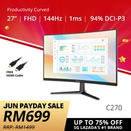 PRISM+ C270 27 144Hz 1500R Curved Productivity Monitor Gaming Monitor [1920 x 1080]