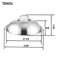 [TENOL] Griddle Lid Replace Part 32cm 12.60 inch Easy to Clean Frying Pan Lid Soup Pot Cover Skillet
