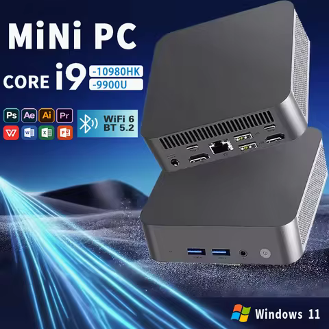 NEW Core i9-10980HK/i9-9900U Portable Mini PC Computer Windows 11 16GB 1/2TB SSD Gaming Computer WiF