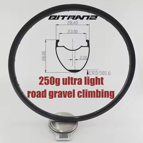 245g Light 700C Road Bike Wheel Disc Asymmetric Climbing Gravel Bicycle Rim 20h Carbon Spokes Use Ho