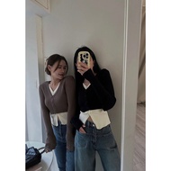 Shuu _ Textured Fake Two-Piece Buttoned Shirt