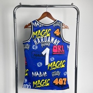 M&N 塗鴉 Anfernee "Penny" Hardaway 奧蘭多魔術 Orlando Magic 熱壓 球迷版 球衣 Swingman Jersey 全場購滿$600打9.5折 / 滿$800