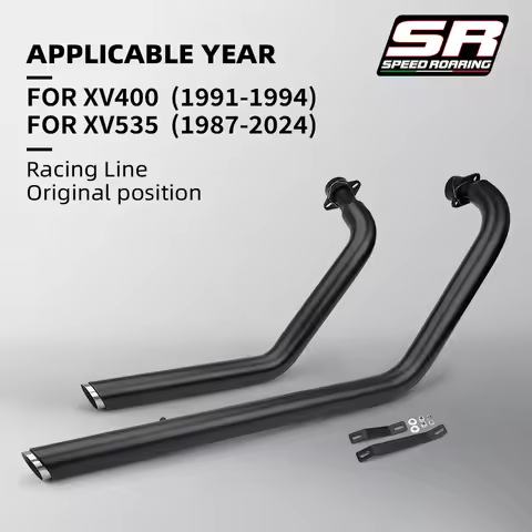 Fit For Virago 535 XV 400 XV535 XV400 XV535/400 Motorcycle Dual Exhaust Full System Muffler Double M