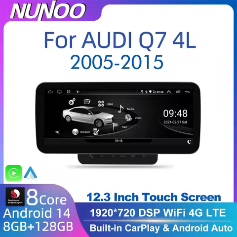 Android 14 Car Audio Multimedia Player Carplay For Audi Q7 4L 2005-2015 GPS Navigation Stereo WIFI D