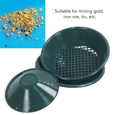 3PCS Gold Panning Pan Plastic Gold Washing Pan Kit Hand Operated Round Gold Dredging Prospecting Too