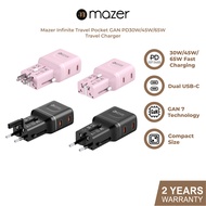 Mazer Infinite 30W/45W/65W Pocket Travel Charger–Dual USB-C GAN Fast Charger Universal TravelAdapter