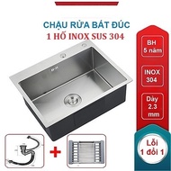 Korean SUS 304 stainless steel sink cast with 1 hole 40x45cm / 60x45cm Thick sink, Noise-proof