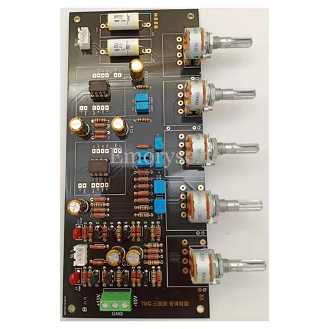 HiFi 3-Band Tone Control Preamplifier Board, Treble Mid Bass EQ with L/R Balance, Double-Sided Immer