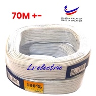 pvc cable 2 core twin flat blue white wire (2c 23/0.14) Biru  putih wayar cable