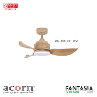 Acorn Fantasia DC-356 | 36 Inch Ceiling Fan | 24W LED Tri-Color | High Performance DC Fan | Anti Corrosion | Complimentary Decorative No Light Cover