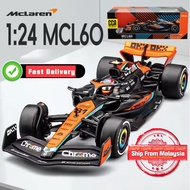 1:24 Scale CCA F1 McLaren MCL60 #4 Lando Norris #81Oscar Piastri Alloy Model Car Diecast Metal Colle