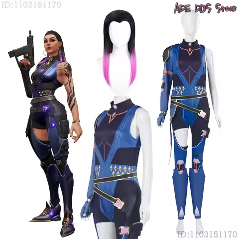 Reyna Valorant Cosplay Jumpsuit Wig Fantasy Game Anime Cosplay Suits Costume Adult Women Roleplay Fa