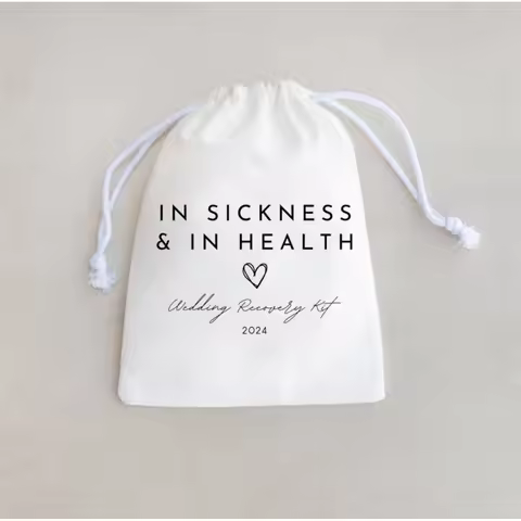 20pcs In Sickness & In Health, Wedding Recovery Kit, Wedding Hangover Kits, Wedding Hangover Kit Bag