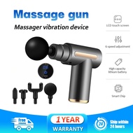 Portable Massage Gun for Muscle Relaxation – 6 Speeds, 4 Massage Heads
