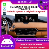 Radio Kereta Auto Carplay Android13 12.3 Inci untuk Mazda Cx-60 Cx-90 2025 2025 Multimedia Gps Pemai