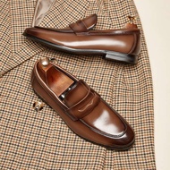 kasut loafer lelaki kasut loafer lelaki star Musim panas satu kaki lelaki loafer kulit asli kepala b