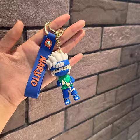 Naruto cartoon keychain Hatake Kakashi character keychain cartoon pendant bag car key decorations gi