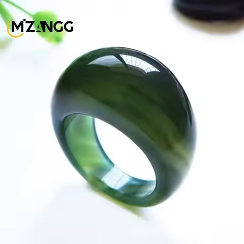 Natural Agate Chalcedony Ring Men's and Women's Agate Ornaments Jade Ring Dual-use Jade Pendant Fash