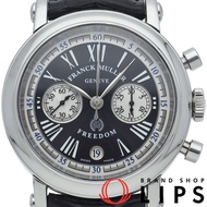 Franck Muller Freedom 計時腕錶 39毫米 Freedom 7000CCDT 不鏽鋼/皮革錶帶 男士腕錶 黑色拋光 成色極佳 [二手]